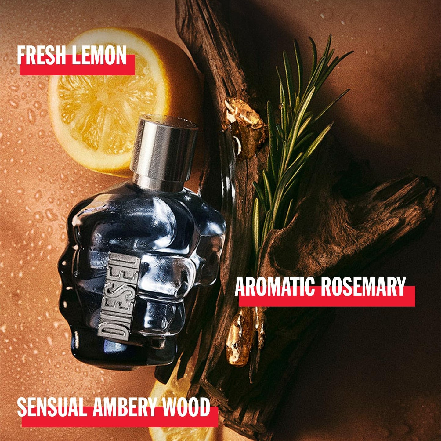 DIESEL Only the Brave, Eau De Toilette & Fragrance Gift Set for Men, Fougere Scent with Notes of Lemon, Rosemary & Ambery Wood