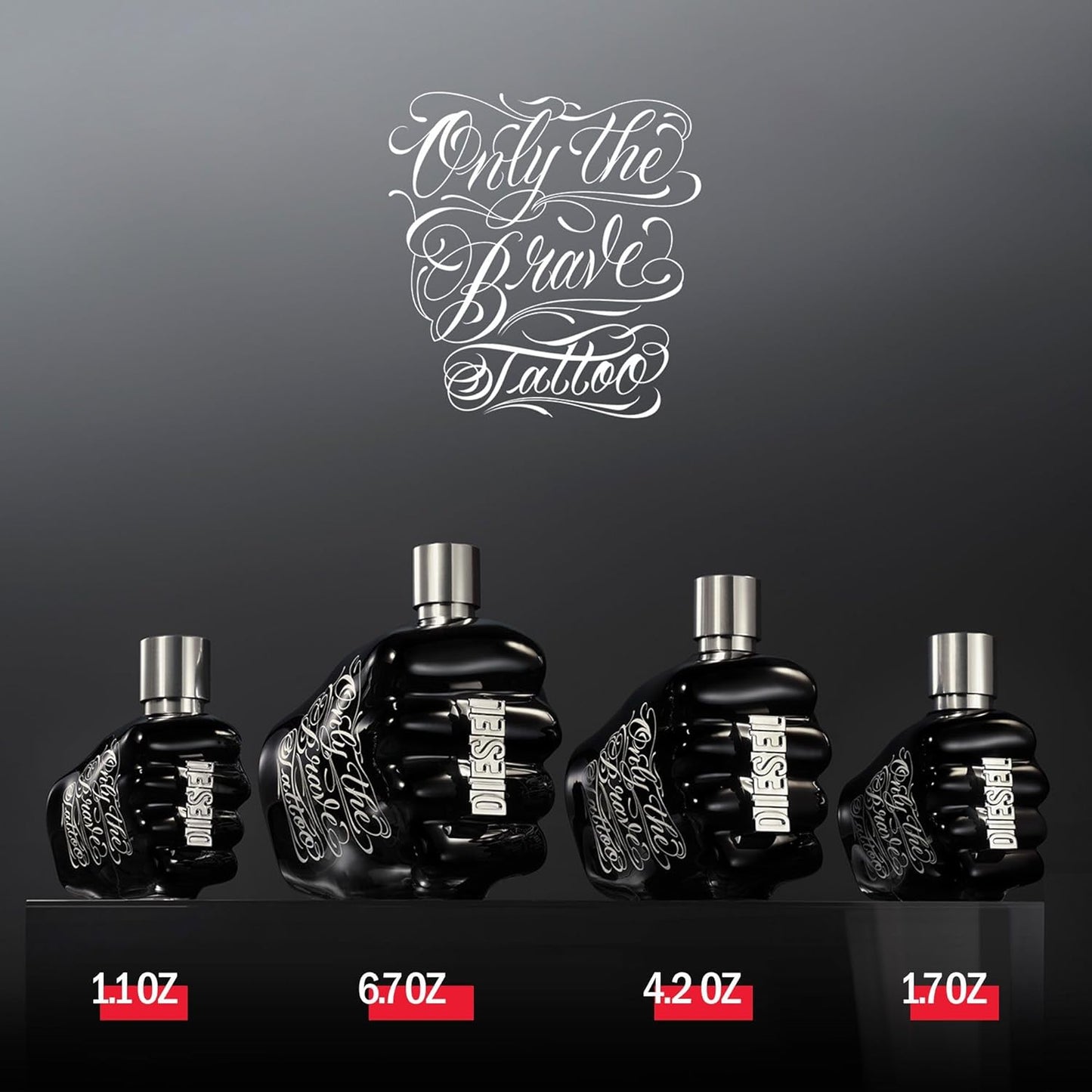 Diesel Only the Brave Tattoo, Eau De Toilette for Men, Woody with Notes of Apple, Spicy Bourbon Pepper & Tobacco, 1.7 Fl. Oz.