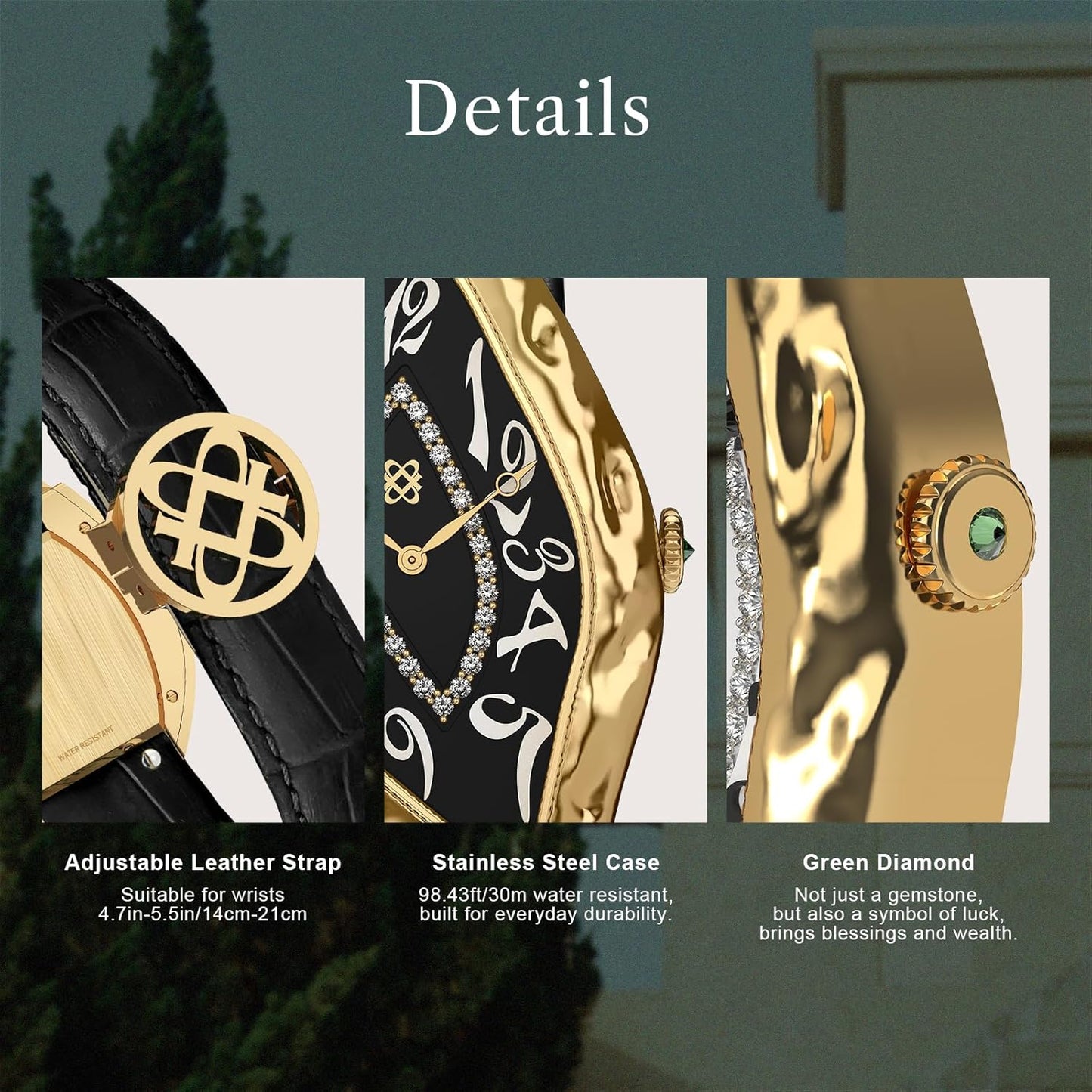 Paradoxe Leather Diamond Watch for Men, Swiss Quartz Stainless Steel Watch, Classic Dress Luxury Men'S Watch, 30M Waterproof Minimalist Simple Wrist Watch