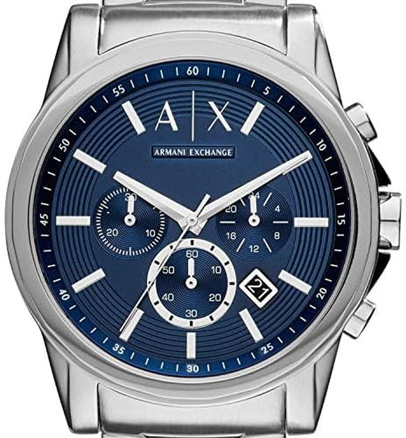 Chronograph Watch for Men with Leather, Stainless Steel or Silicone Band