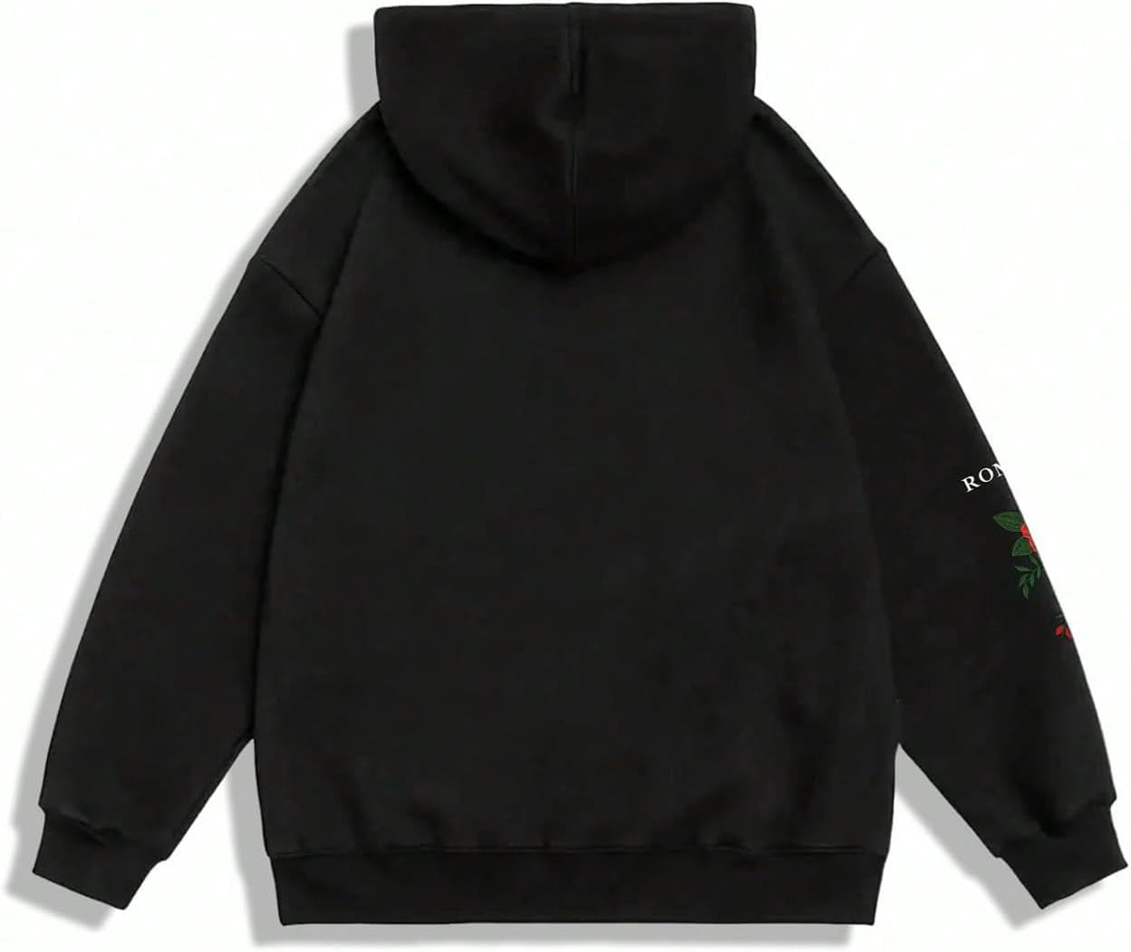 Men'S Graphic Hoodies Floral Letter Print Drawstring Long Sleeve Oversized Pullover Sweatshirt