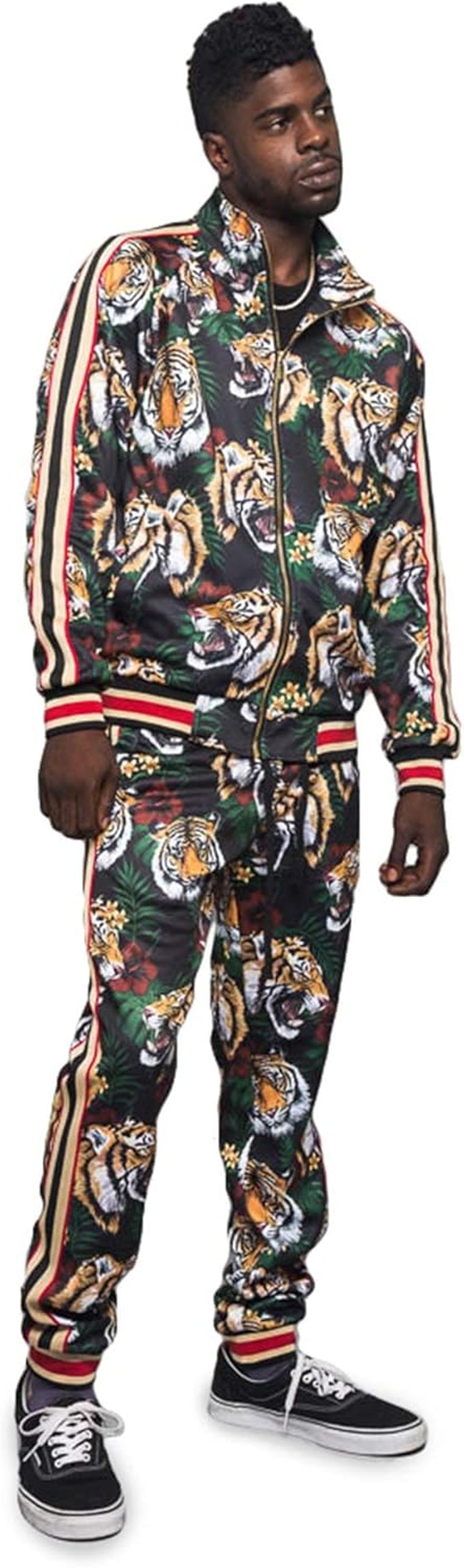 Men'S Tiger Pattern Tracksuit Sets