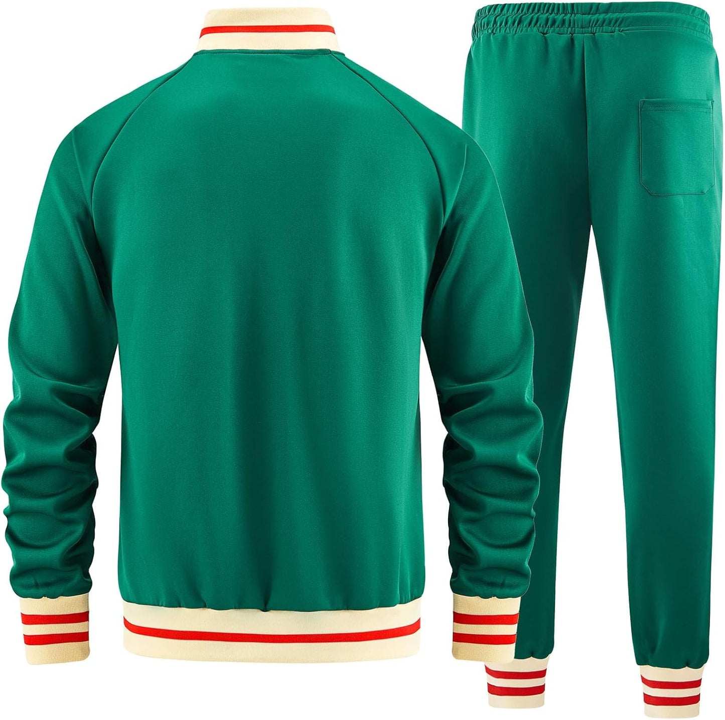 Men Track Suits Sets Long Sleeve Full-Zip Sweatsuit Active Jackets and Pants 2 Piece Outfits