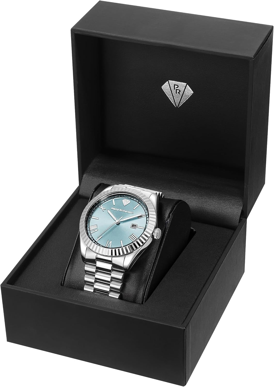 PR9841 Men’S Luxury Watch – Silver Stainless Steel Japanese Quartz Watch, 41Mm, 5ATM Water Resistant, Scratch-Resistant Mineral Glass
