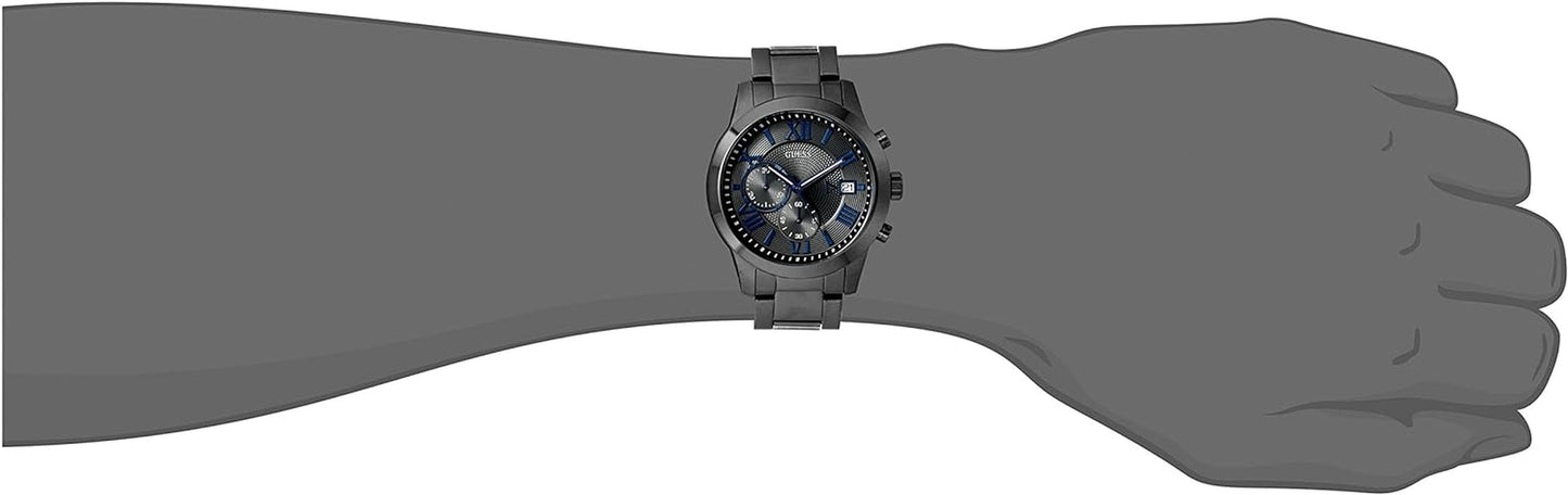 Men'S Stainless Steel Gunmetal Chronograph Bracelet Watch