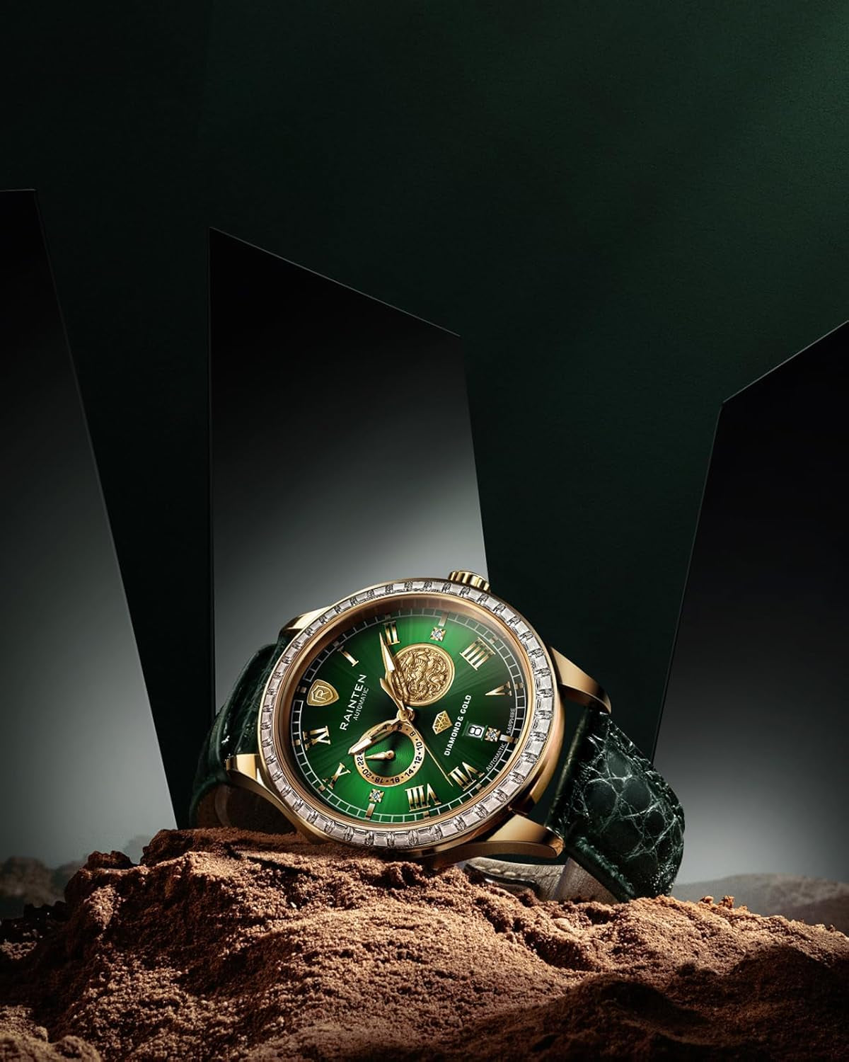 Watches for Men, Luxury Mechanical Men'S Automatic Watch with 999 Gold, Leather Band & Date Calendar Luminous Men‘S Wrist Watches