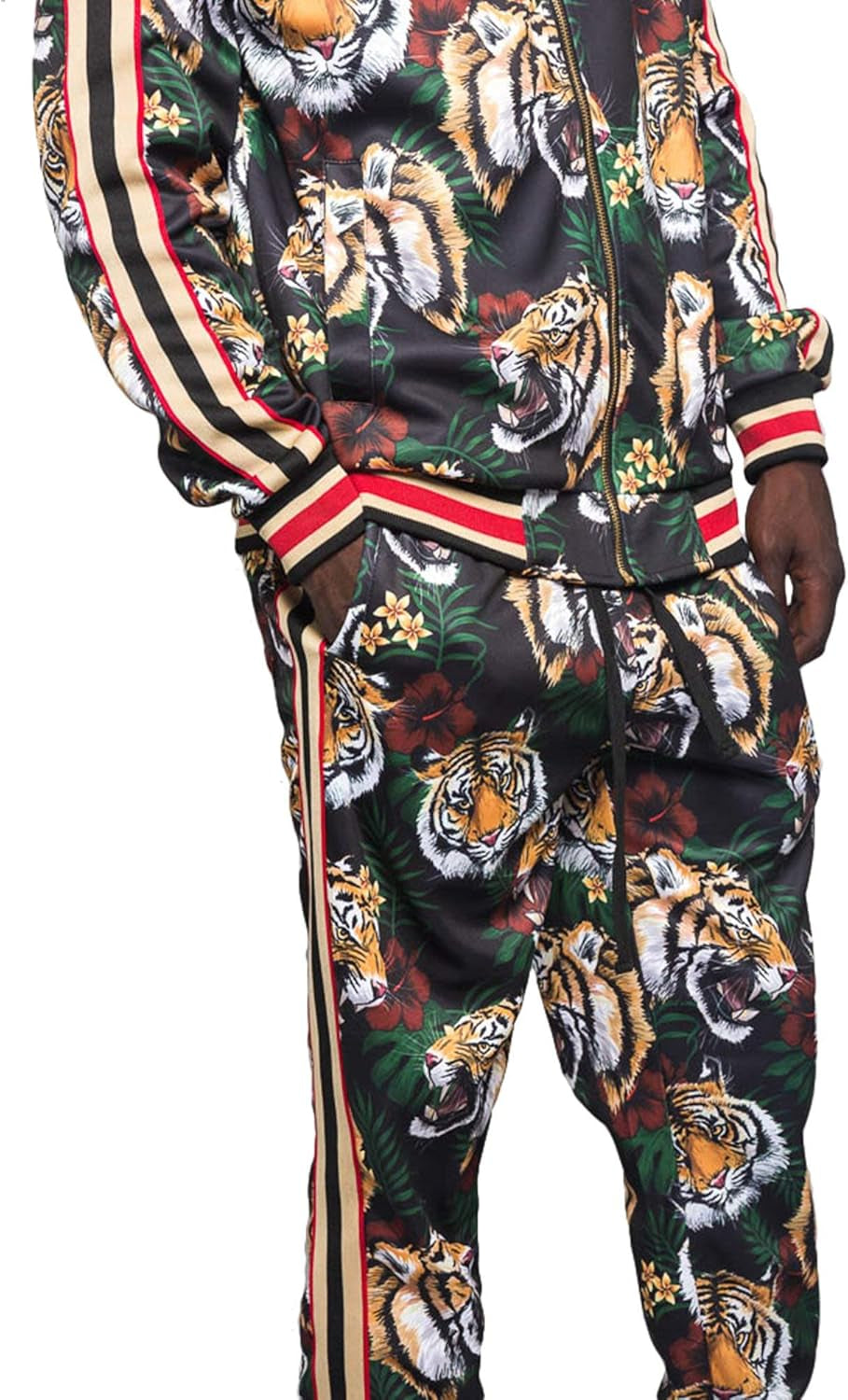 Men'S Tiger Pattern Tracksuit Sets