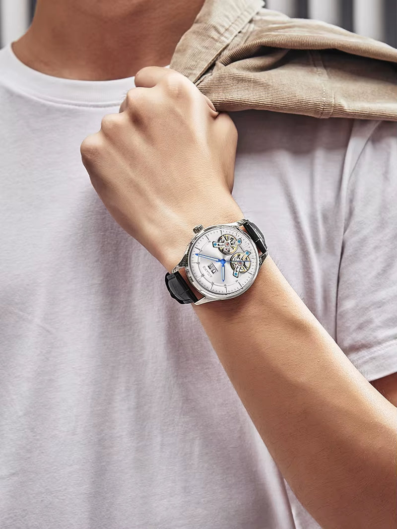 Authentic Watch Men'S Automatic Mechanical Watch Hollow Tourbillon Men'S Watch Luxury Brand Watch