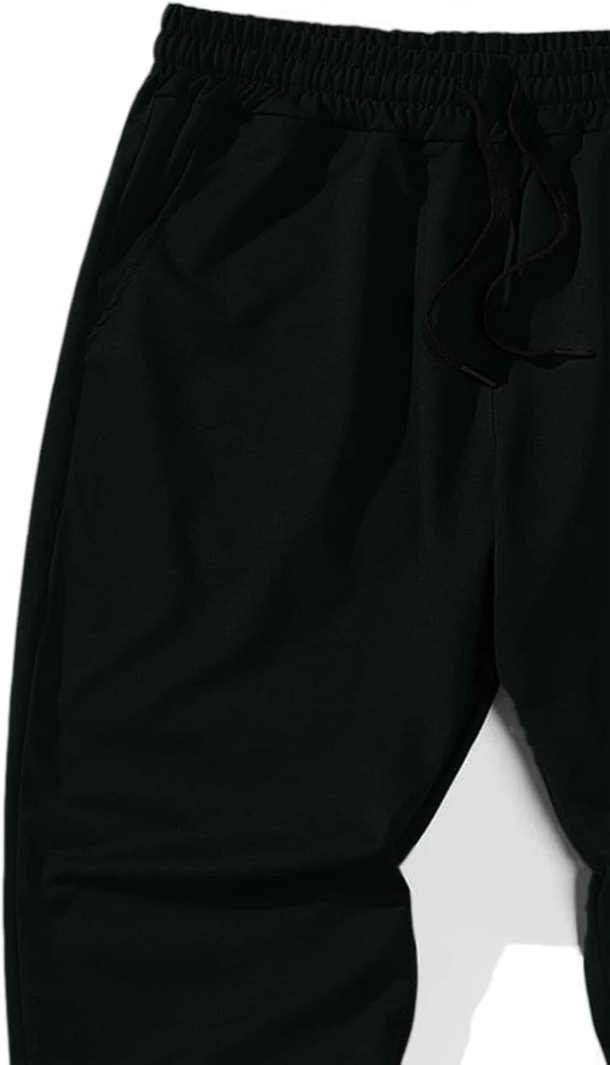 Men'S Letter Graphic Drawstring High Waisted Sweatpants Joggers Pants with Pocket