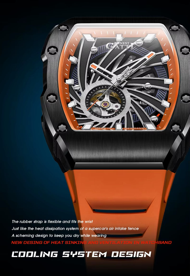 High Quality Automatic Mechanical Watch Rubber Watch Luxury Business Wrist Watch