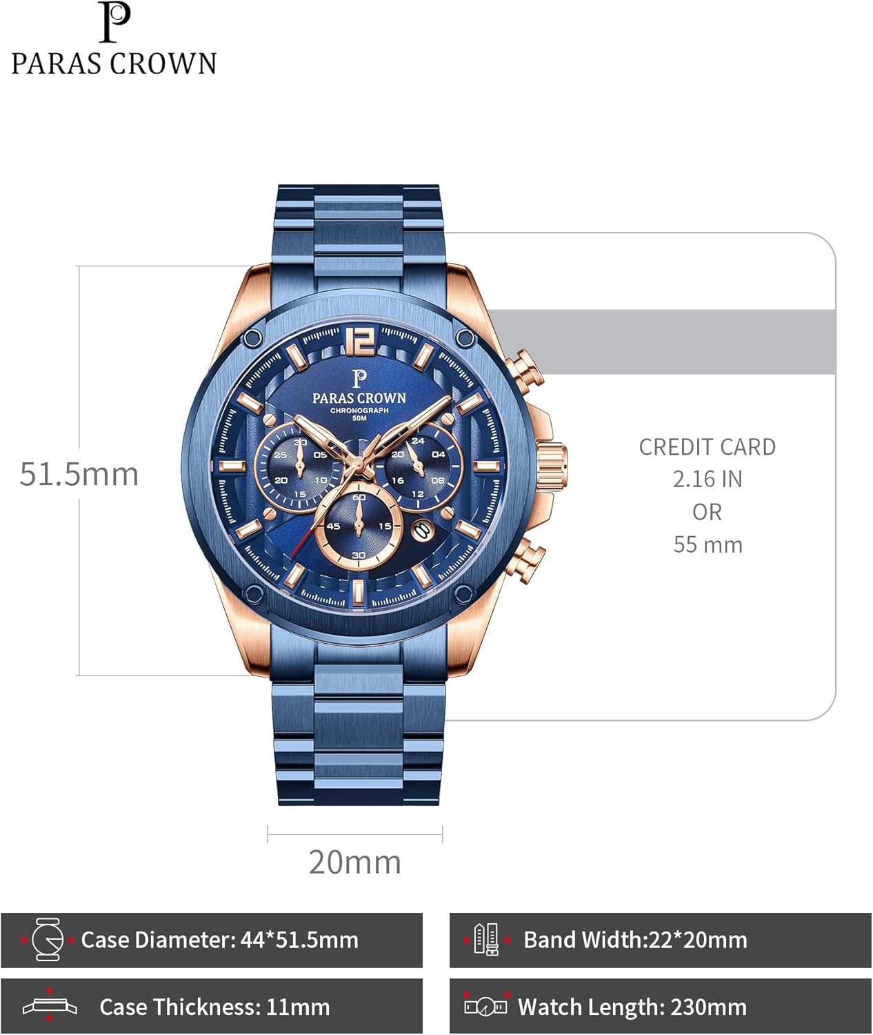 Mens Watches Fashion Luxury Quartz Waterproof Chronograph Wrist Watches for Men Silicone Strap Stainless Steel Case