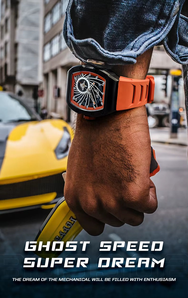 High Quality Automatic Mechanical Watch Rubber Watch Luxury Business Wrist Watch