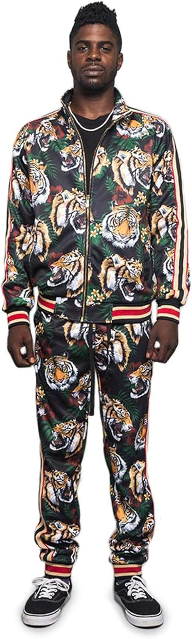 Men'S Tiger Pattern Tracksuit Sets