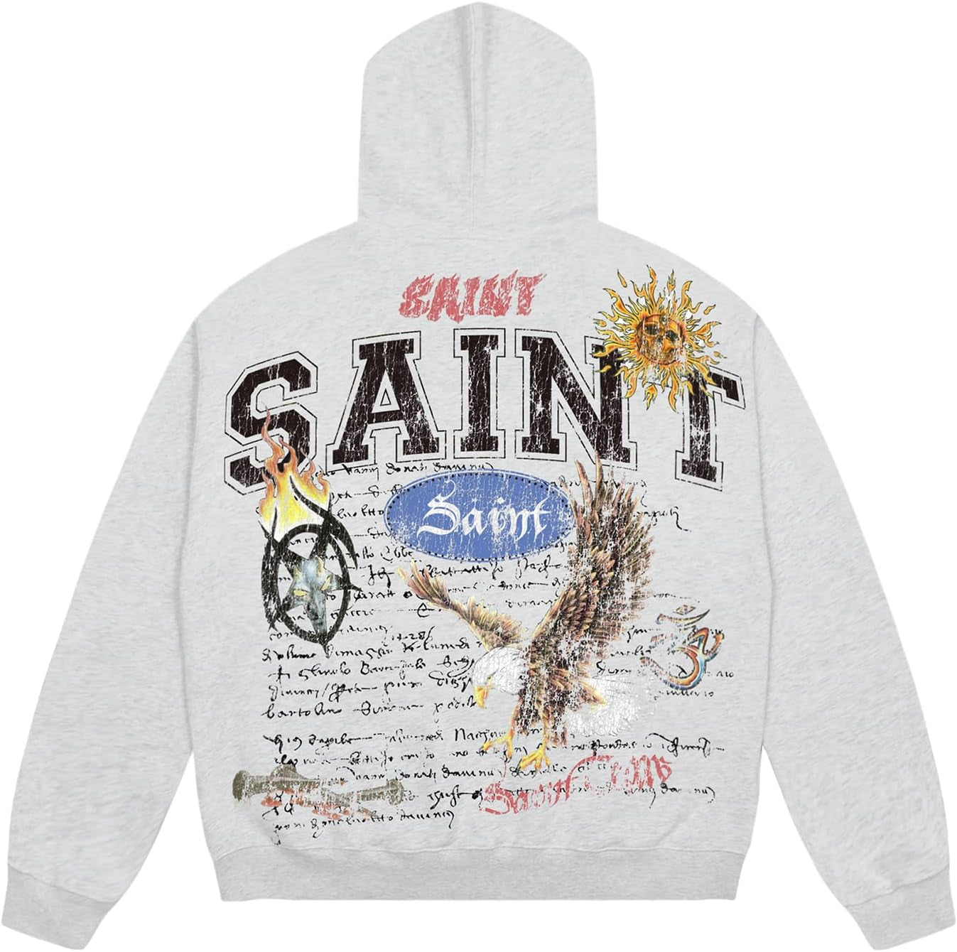 Men'S Vintage Casual Cotton Hoodie Pullover Oversized Washed Long Sleeve Shirt Unisex Black