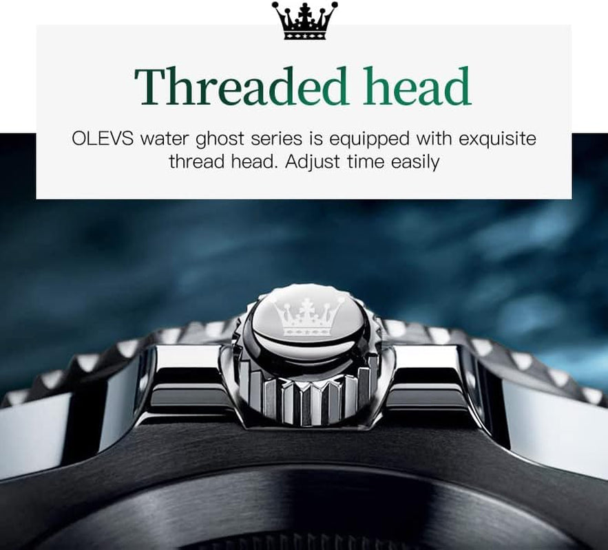 Mens Watches, Silver Dress Gold Classic Luxury Big Large Face Waterproof Watches for Men, Analog Two Tone Stainless Steel Men Wrist Watch with Date Relojes De Hombre (Green/Blue/Black Dial