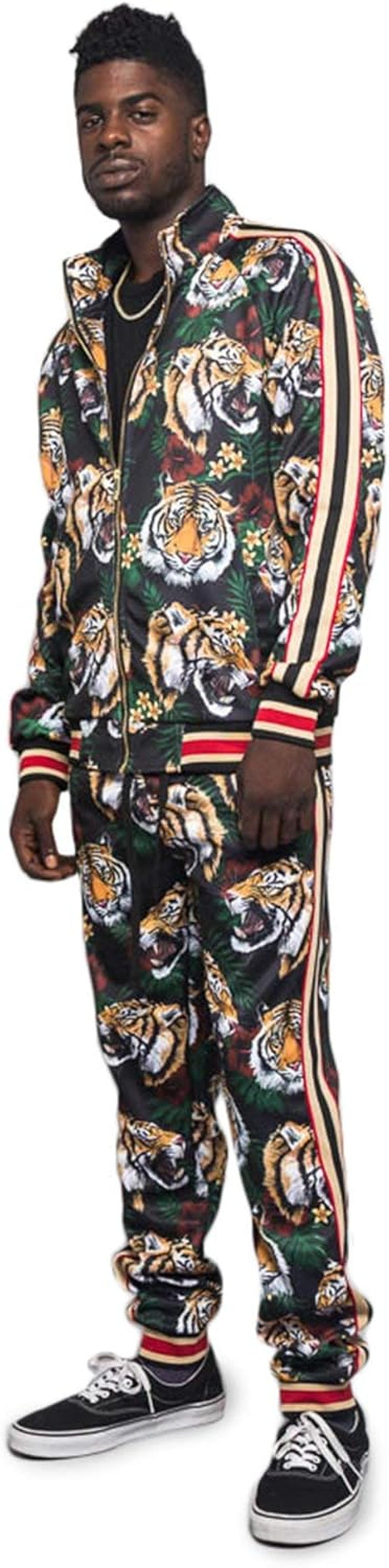 Men'S Tiger Pattern Tracksuit Sets