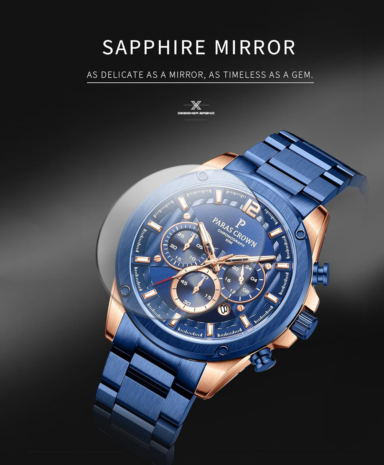 Mens Watches Fashion Luxury Quartz Waterproof Chronograph Wrist Watches for Men Silicone Strap Stainless Steel Case