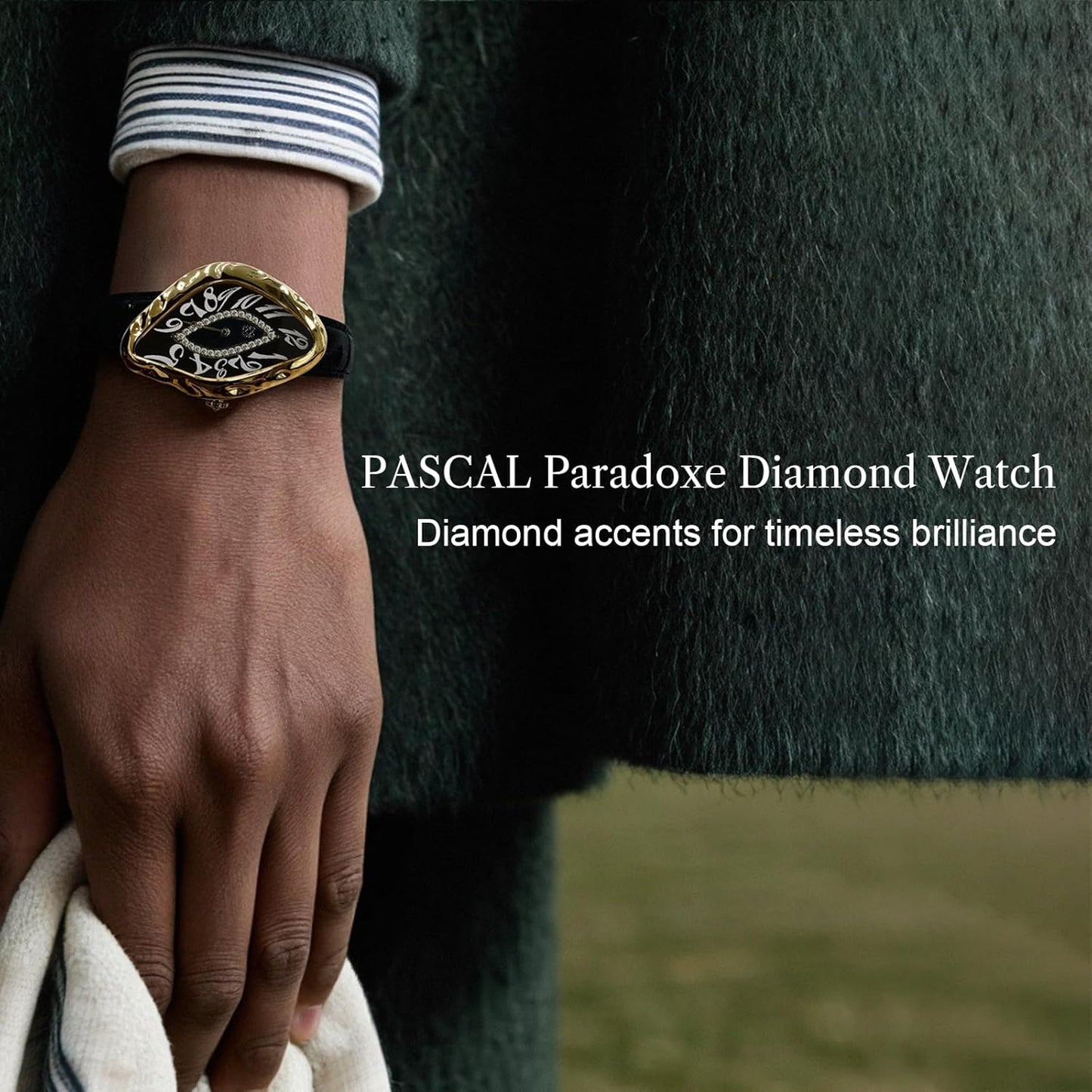 Paradoxe Leather Diamond Watch for Men, Swiss Quartz Stainless Steel Watch, Classic Dress Luxury Men'S Watch, 30M Waterproof Minimalist Simple Wrist Watch