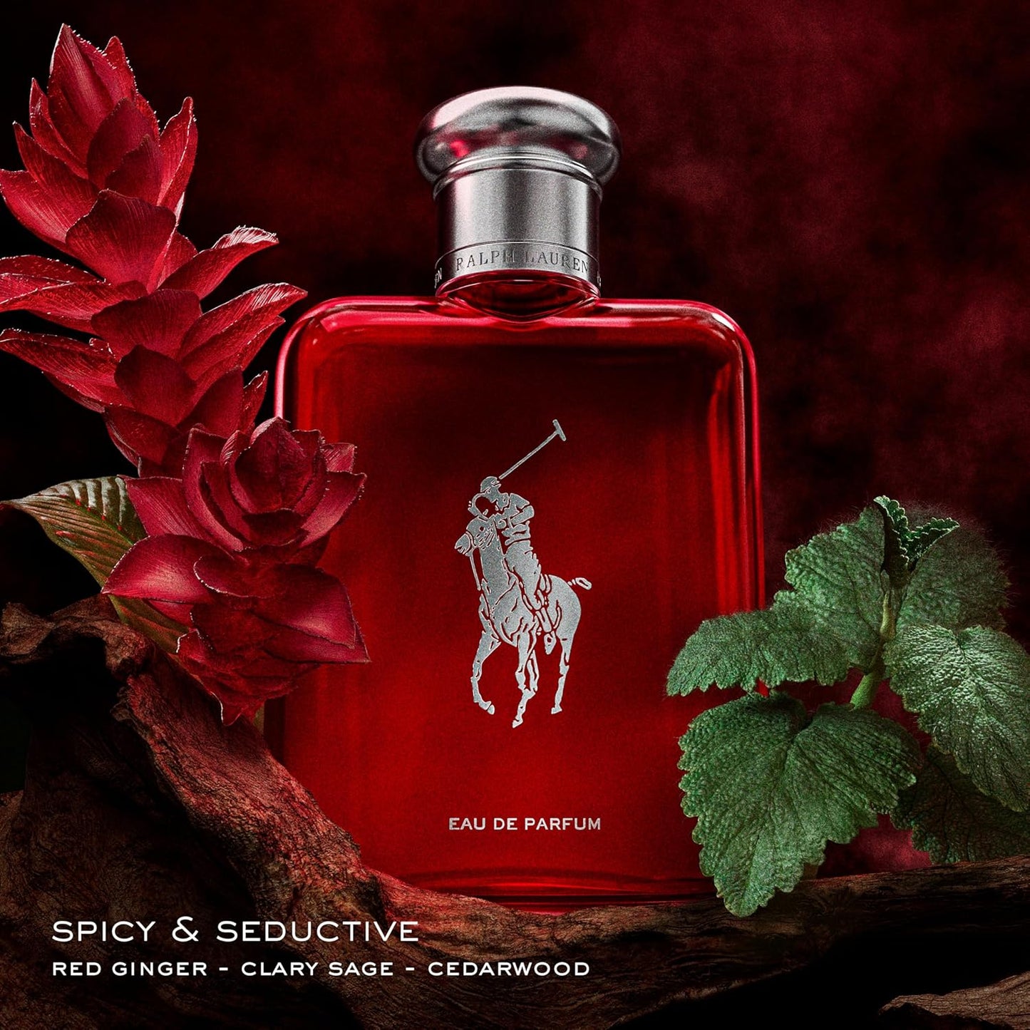 Polo Red - Eau De Parfum - Men'S Cologne - Woody & Spicy - with Ginger, Sage, and Cedarwood - Medium Intensity - 4.2 Fl Oz