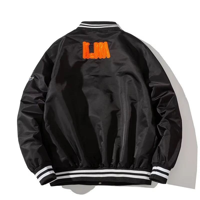 Vintage Baseball Jacket Men Women Hip Hop Embroidery Jacket Cartoon Anime Coat High Street Couple Clothes Fashion Street Dance