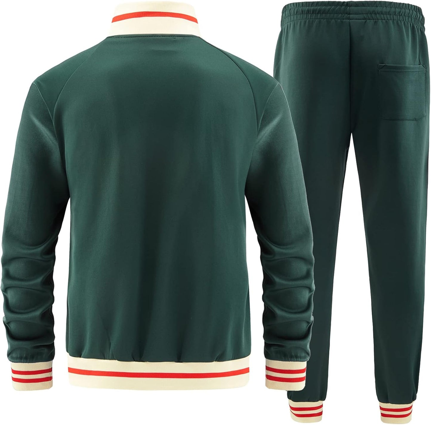 Men Track Suits Sets Long Sleeve Full-Zip Sweatsuit Active Jackets and Pants 2 Piece Outfits