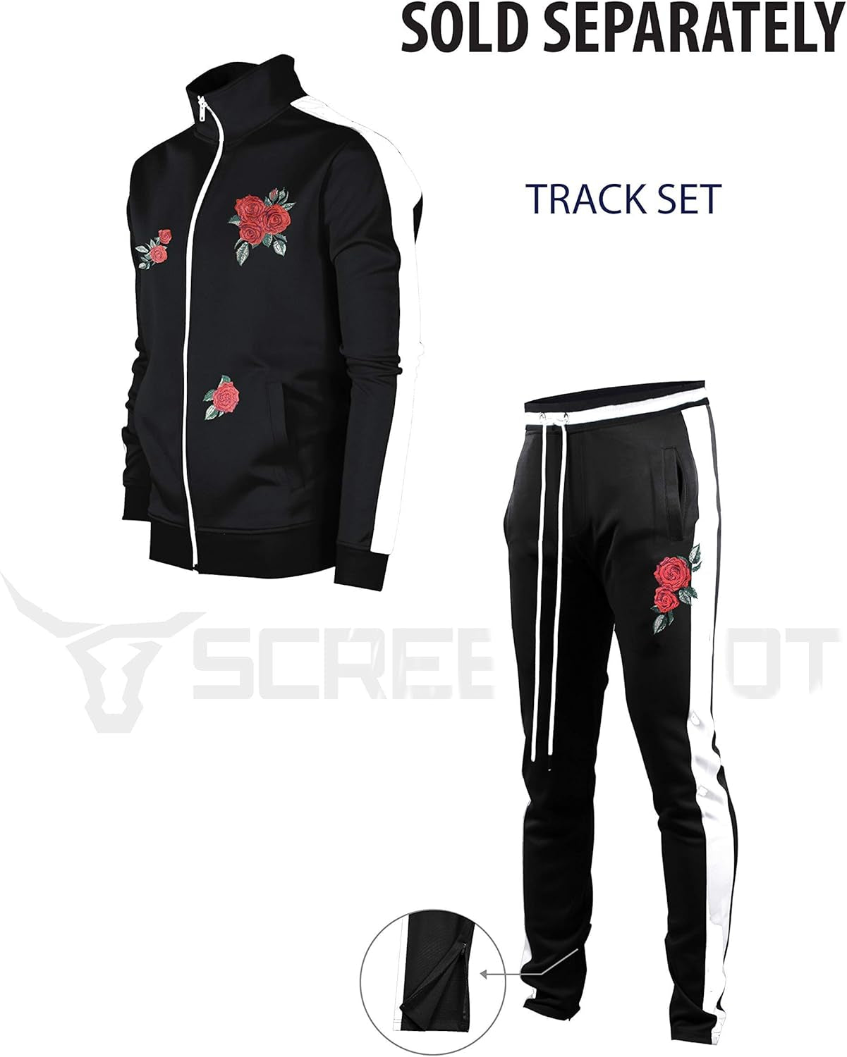 -Track Pants S41700 Mens Premium Slim Fit Athletic Fitness Fashion Urban Lifestyle Streetwear Bottoms