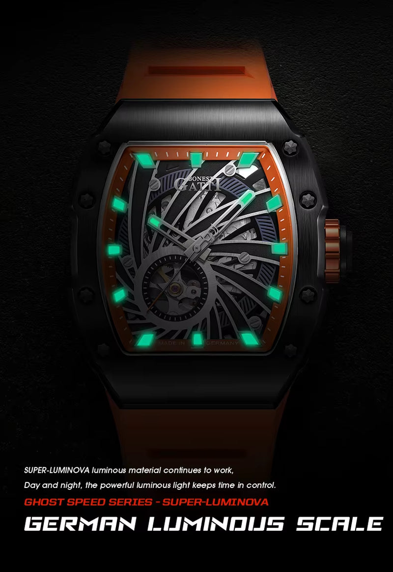 High Quality Automatic Mechanical Watch Rubber Watch Luxury Business Wrist Watch