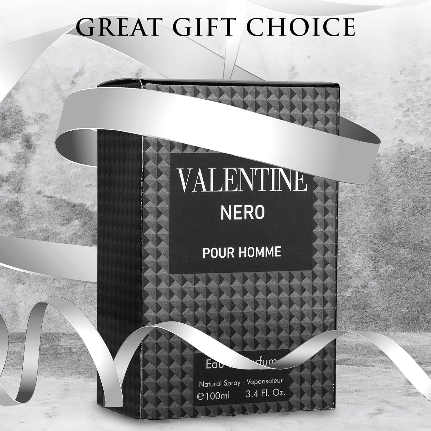 Valentine Nero for Men - Woody Aromatic Fragrance with Floral and Mineral Notes - Masculine Scent - 100Ml