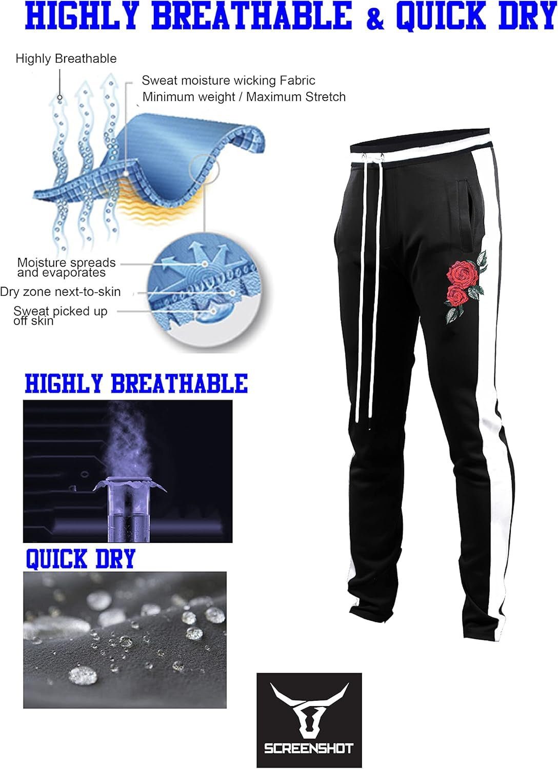 -Track Pants S41700 Mens Premium Slim Fit Athletic Fitness Fashion Urban Lifestyle Streetwear Bottoms