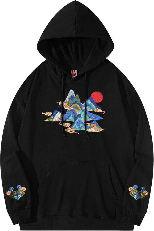 Streetwear Graphic Embroidered Hoodies for Men