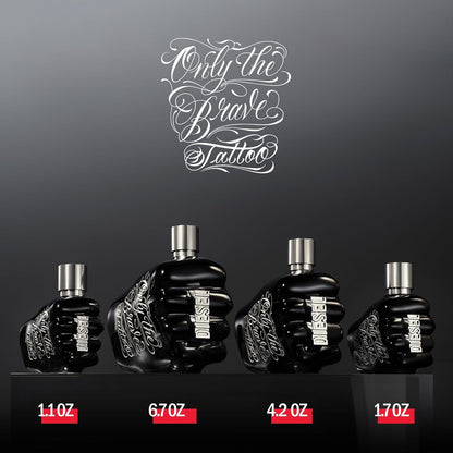 Diesel Only the Brave Tattoo, Eau De Toilette for Men, Woody with Notes of Apple, Spicy Bourbon Pepper & Tobacco, 1.7 Fl. Oz.