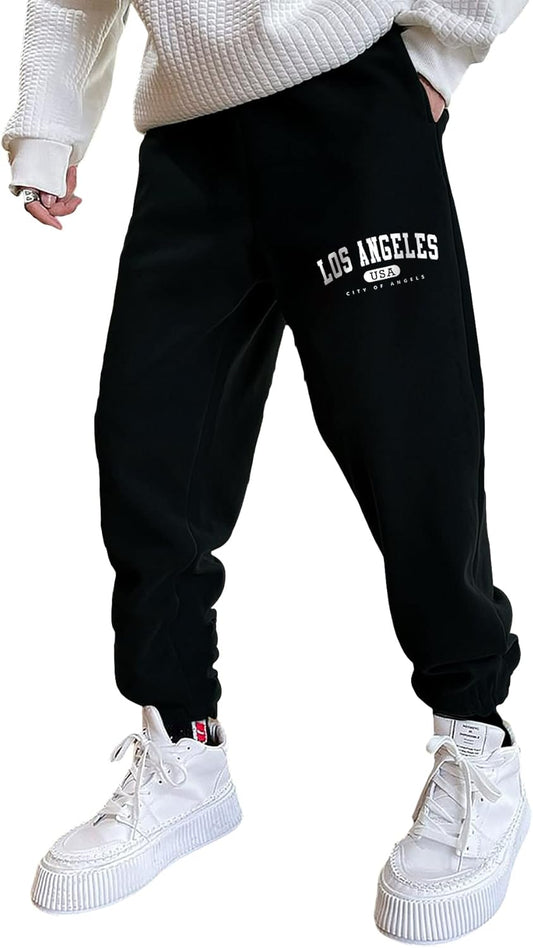 Men'S Letter Graphic Drawstring High Waisted Sweatpants Joggers Pants with Pocket