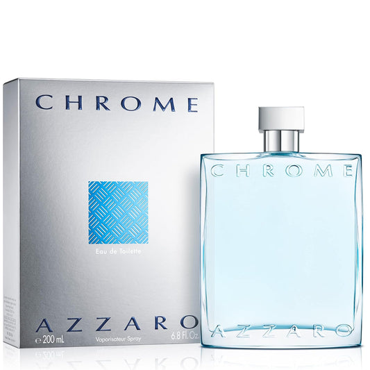 Chrome Eau De Toilette - Fresh Aquatic Mens Cologne - Citrus, Woody, Musky Fragrance -Fresh Notes of Bergamot - Everyday Wear - Classic Summer Beach Scent - Luxury Perfumes for Men