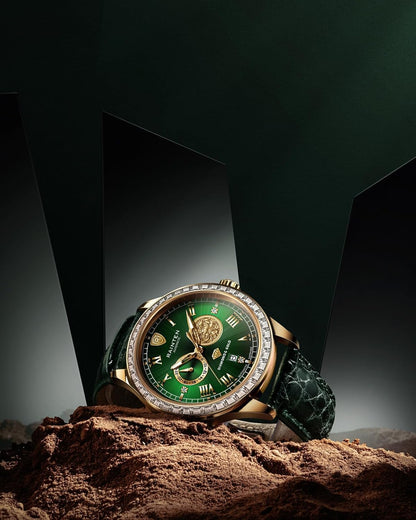 Watches for Men, Luxury Mechanical Men'S Automatic Watch with 999 Gold, Leather Band & Date Calendar Luminous Men‘S Wrist Watches