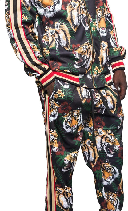 Men'S Tiger Pattern Tracksuit Sets
