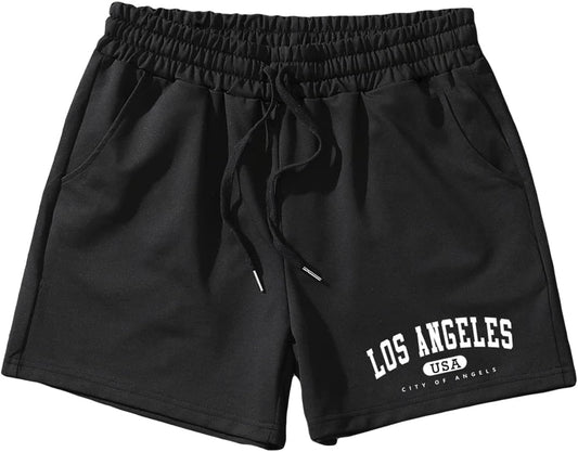 Men'S Graphic Cool Shorts Drawstring Waist Workout Short Streetwear with Pockets