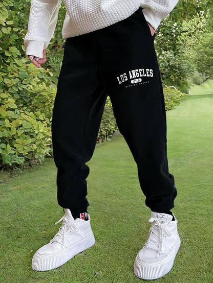 Men'S Letter Graphic Drawstring High Waisted Sweatpants Joggers Pants with Pocket