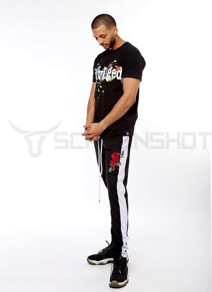 -Track Pants S41700 Mens Premium Slim Fit Athletic Fitness Fashion Urban Lifestyle Streetwear Bottoms