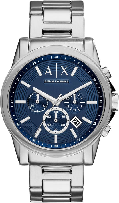 Chronograph Watch for Men with Leather, Stainless Steel or Silicone Band