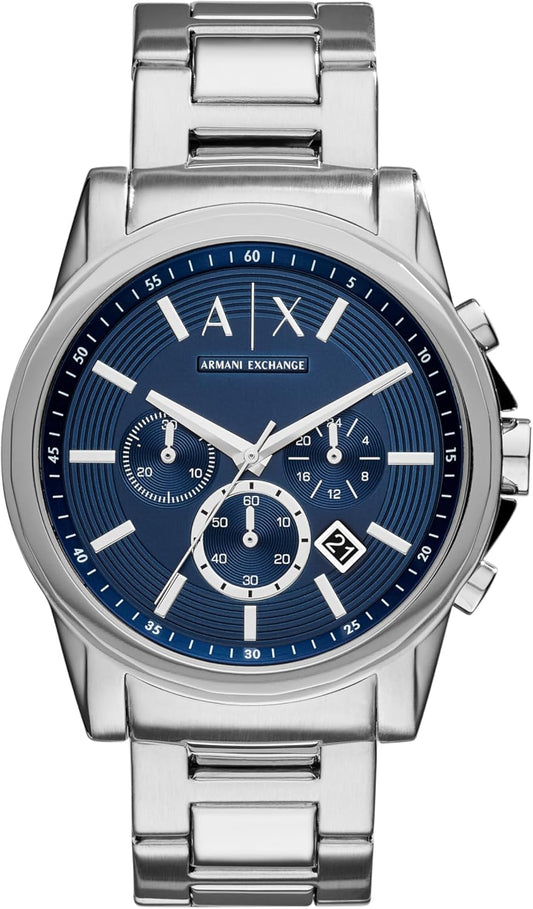 Chronograph Watch for Men with Leather, Stainless Steel or Silicone Band