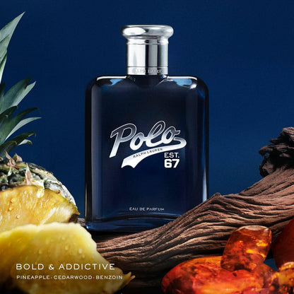 Ralph Lauren - Polo 67 - Eau De Parfum - Woody Scent - with Pineapple, Cedarwood & Benzoin - Cologne for Men