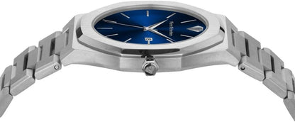 PR5428 Men’S Luxury Watch – Japanese Quartz Movement, Blue Dial, Silver Stainless Steel, 41Mm, 5ATM Water Resistant, Scratch-Resistant Mineral Glass – Classic Dress Watch for Men