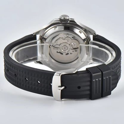 39.5Mm Black Automatic Mechanical Hollow Out Watch 904L Stainless Steel Watch Sapphire Glass Watch Waterproof Watch Nh70Movement