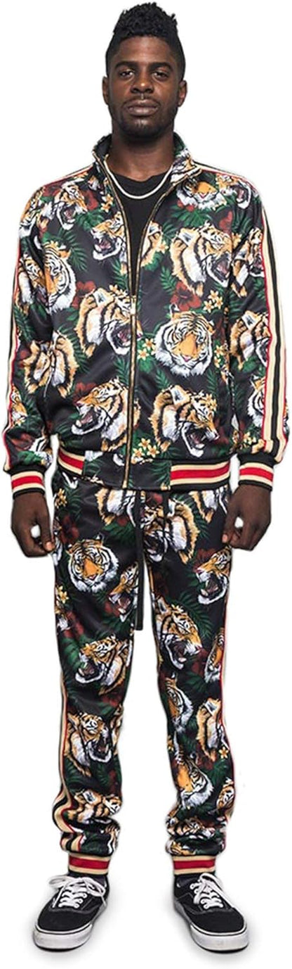 Men'S Tiger Pattern Tracksuit Sets