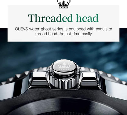 Mens Watches, Silver Dress Gold Classic Luxury Big Large Face Waterproof Watches for Men, Analog Two Tone Stainless Steel Men Wrist Watch with Date Relojes De Hombre (Green/Blue/Black Dial
