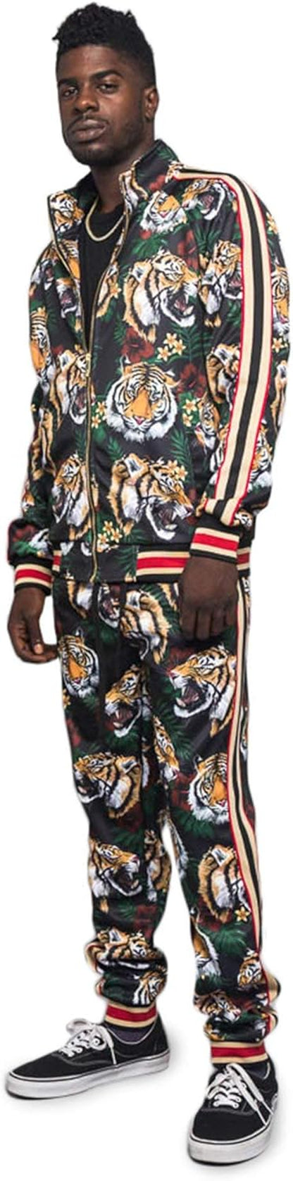Men'S Tiger Pattern Tracksuit Sets