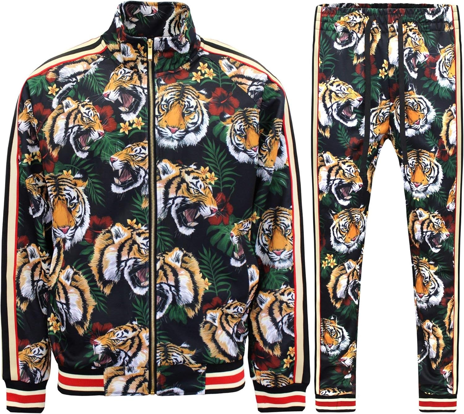 Men'S Tiger Pattern Tracksuit Sets