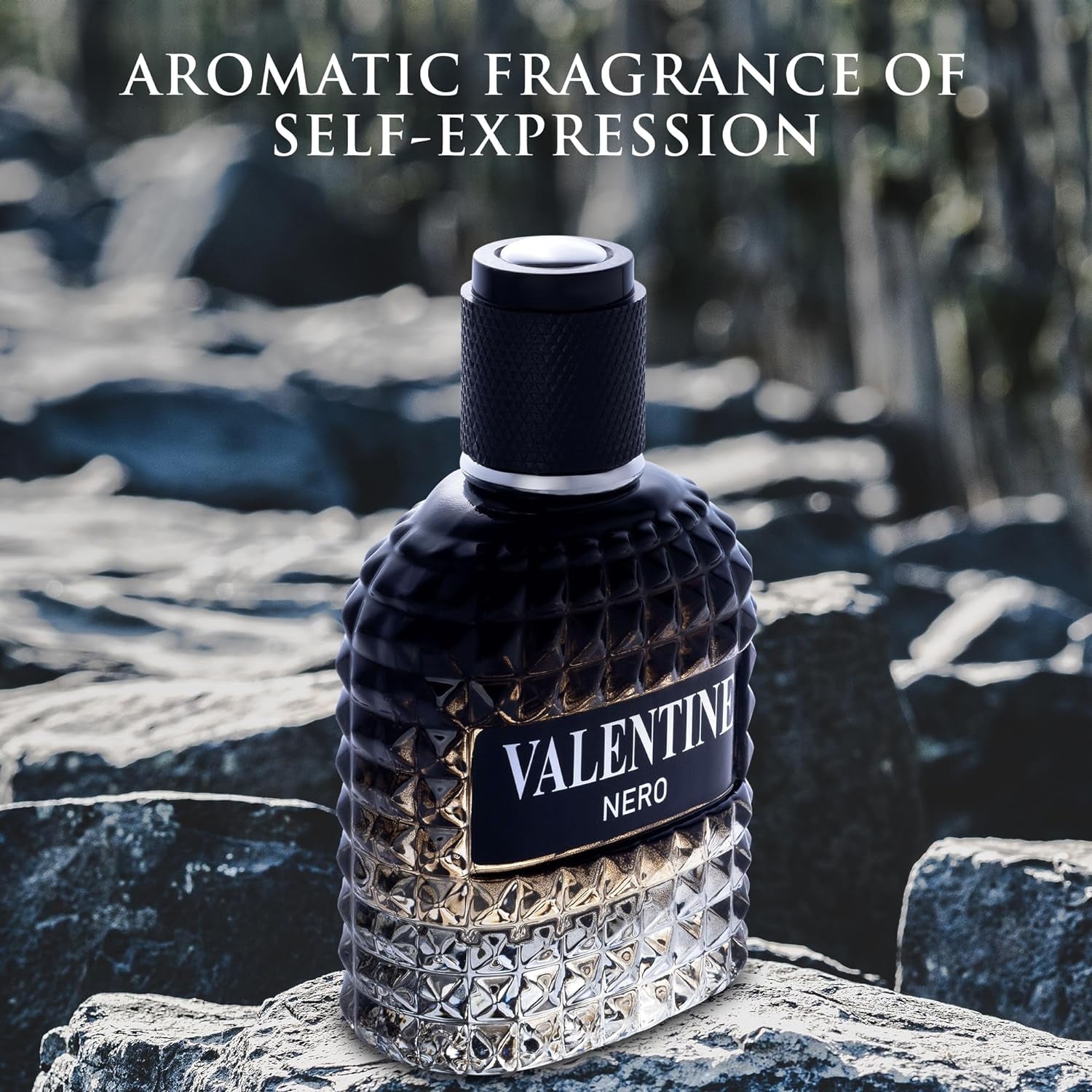 Valentine Nero for Men - Woody Aromatic Fragrance with Floral and Mineral Notes - Masculine Scent - 100Ml