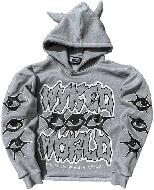 Street Dark Style Hoodie, Gothic Style Pullover Hoodie Trendy Street Hooded Pullover Sweatshirt